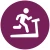 pictogram van een poppetje die rent op een loopband om sporten uit te beelden