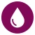 Pictogram van een druppel om menstruatie te verbeelden